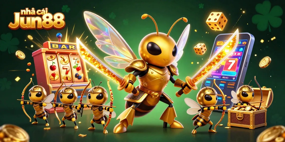 Win big with nhà cái Jun88's exciting 3D online casino experience featuring vibrant slot machine action.