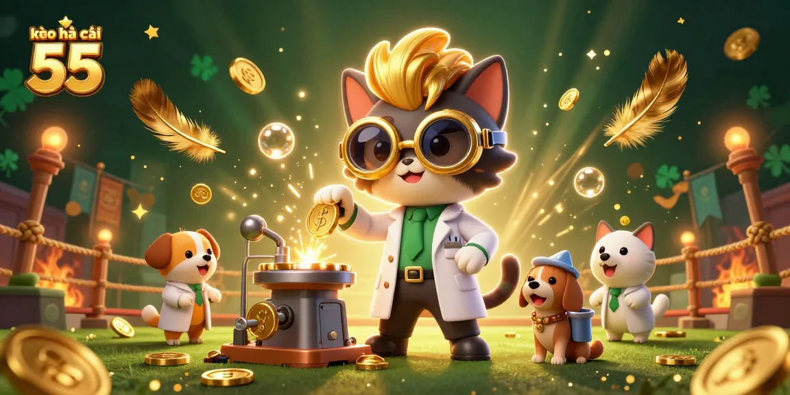 Engage with kèo nhà cái 55 as scientists create golden betting tokens in a dynamic casino scene.