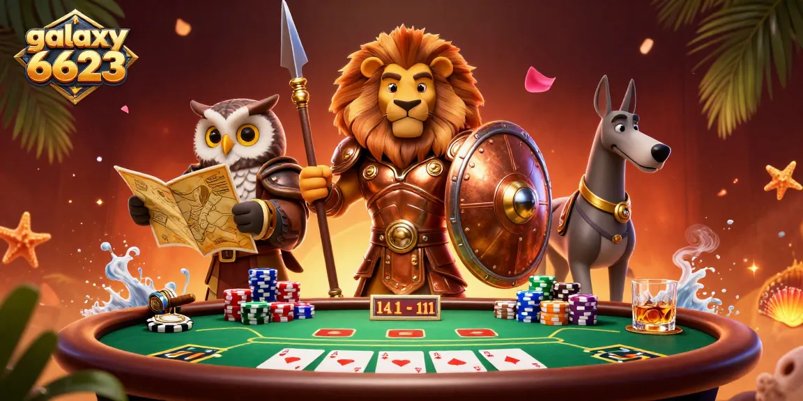 Engage with galaxy 6623 and its vibrant 3D casino scene, showcasing exciting poker and dynamic gameplay.