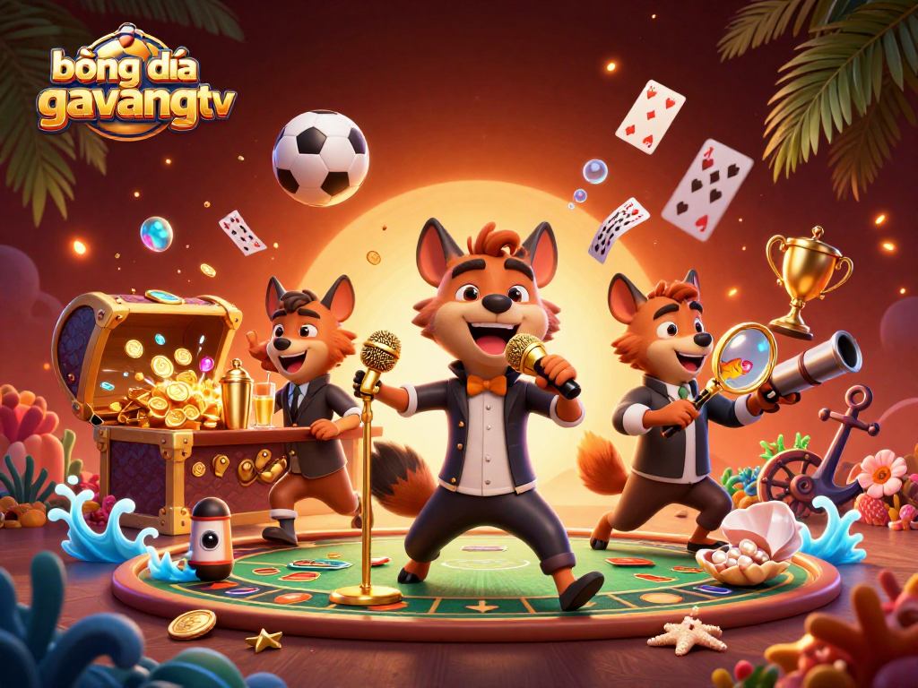 Bóng đá trực tuyến gavangtv showcases a vibrant sports betting casino scene with lively hyenas.